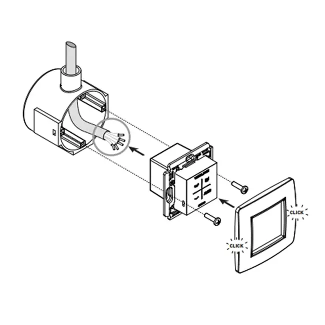 Interrupteur de commande Duco RF/BAT noir
