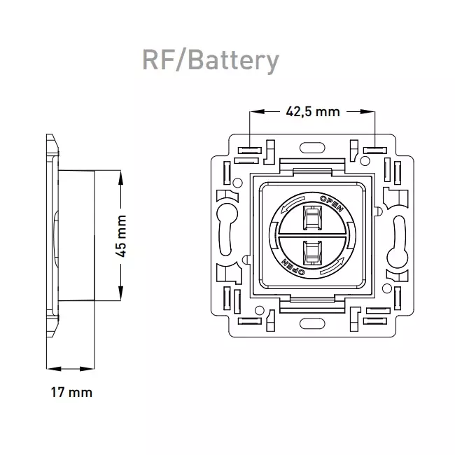 Interrupteur de commande Duco RF/BAT noir