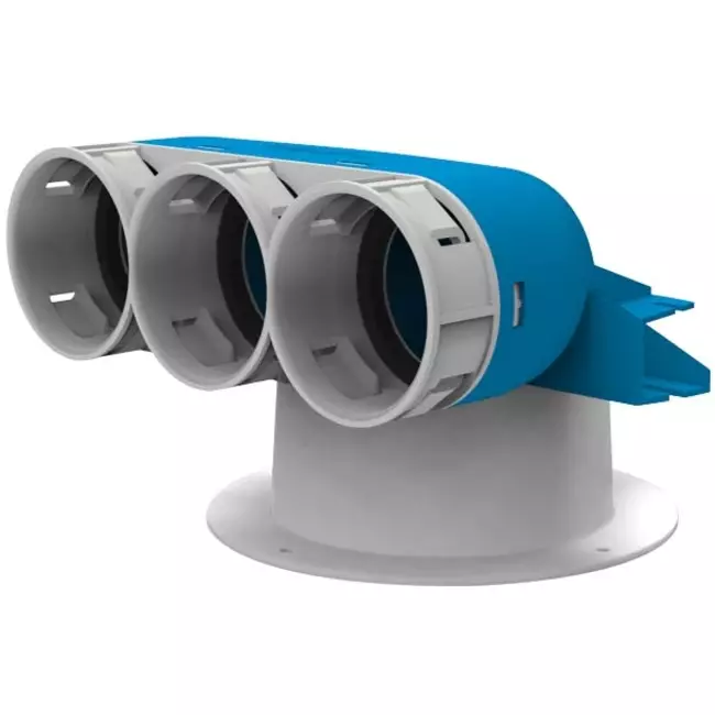 Collecteur de valve de ventilation Vent-Axia Uniflexplus 3 x Ø69mm avec embout Ø125mm