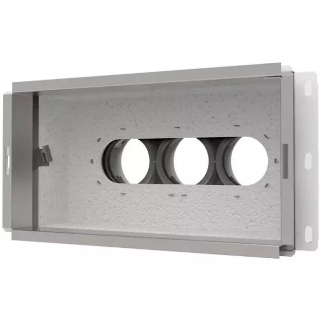 Vent-Axia Uniflexplus collecteur mural raccordement arrière isolé 3 x Ø69mm pour gaine plate galvanisée 300 x 150mm