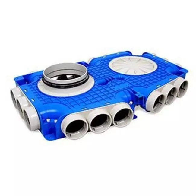 Boîte de sous-distribution Vent-Axia Uniflexplus 18x Ø69mm raccordement latéral avec embout Ø160mm