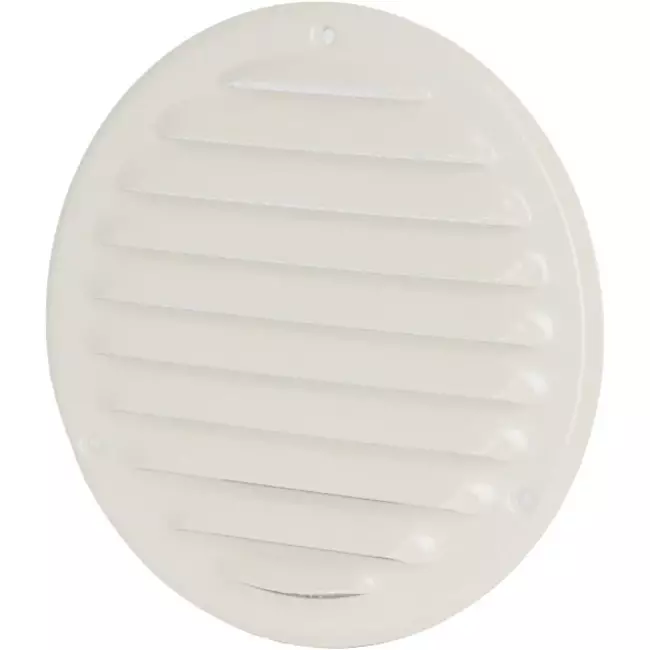 Grille de ventilation métal rond Ø 160 mm blanc - MR160 - RAL9016