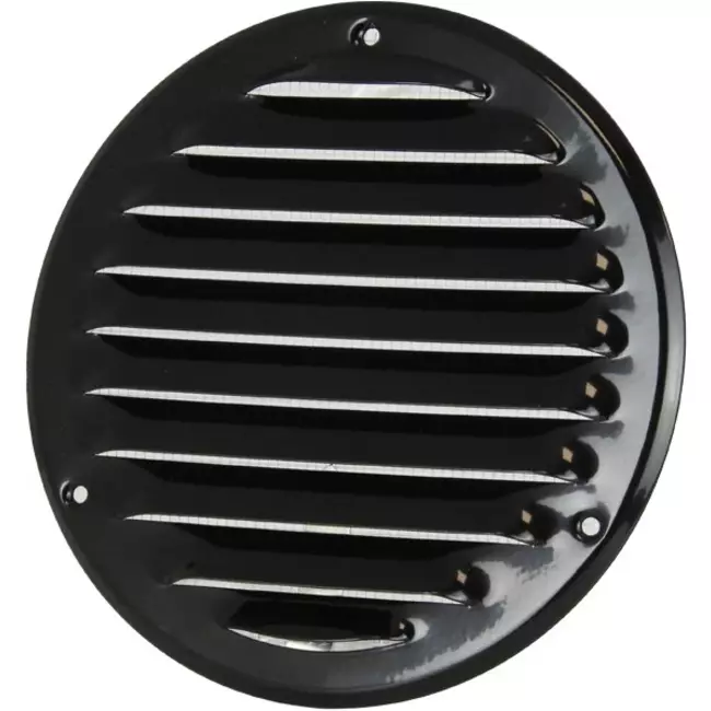 Grille de ventilation métal ronde Ø 125 mm noir - MR125M - RAL9005