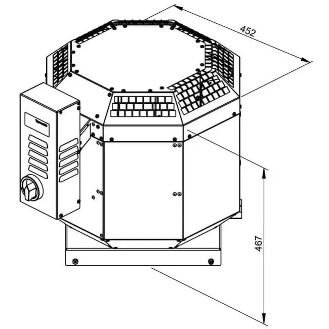 Ventilateur de toit restauration avec contrôle de la fréquence - DVN 225 D2 30