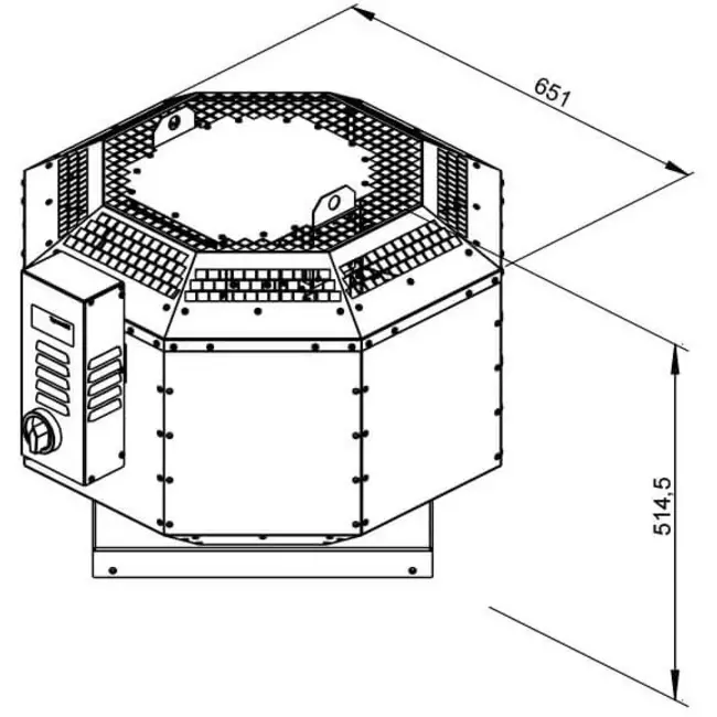 Ventilateur de toit isolé restauration - DVNI 280 D2 30