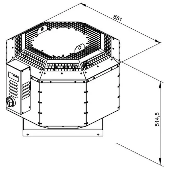 Ventilateur de toit isolé restauration - DVNI 315 D4 30