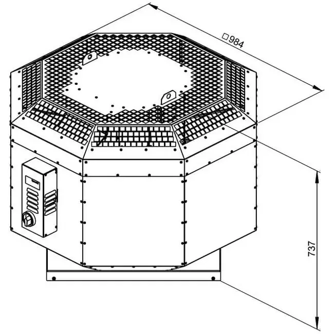 Ventilateur de toit isolé restauration - DVNI 450 D4 30