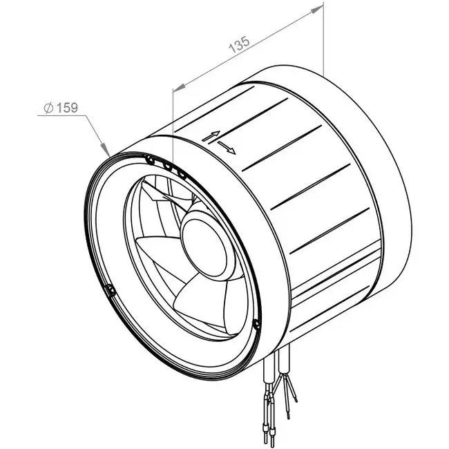 Ventilateur de gaine 160mm flux mixte ETAMASTER - EM 160 EC 01