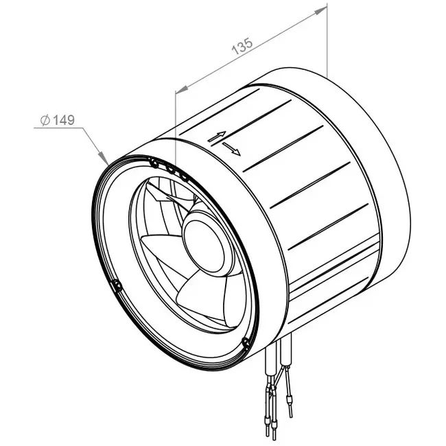 Ventilateur de gaine 150mm flux mixte ETAMASTER - EM 150 EC 02