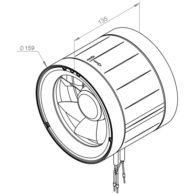 Ventilateur de gaine 160mm flux mixte ETAMASTER - EM 160 EC 02