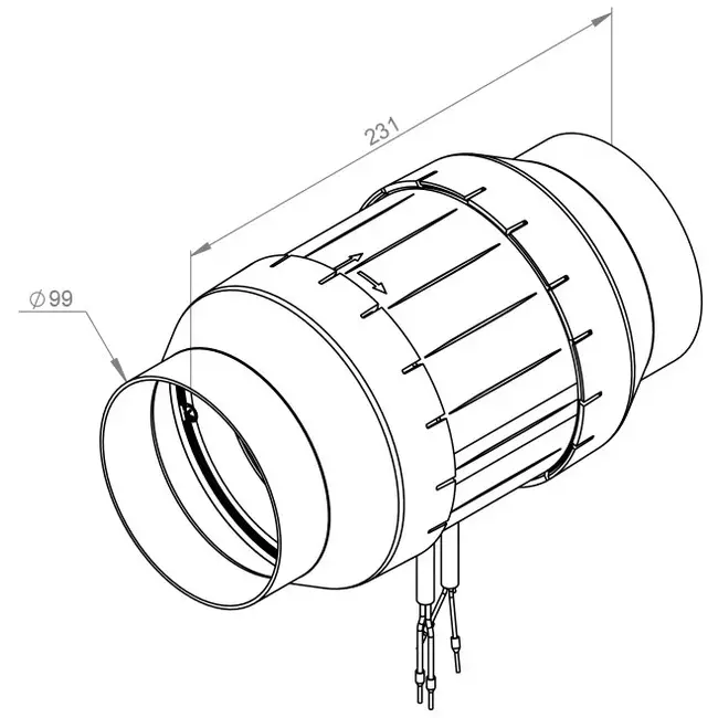 Ventilateur de gaine 100mm flux mixte ETAMASTER - EM 100L EC 02