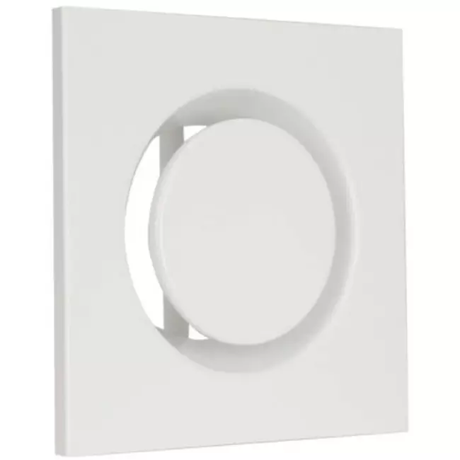 Bouche d'alimentation en métal carrée Ø 100 mm blanche avec clips - DVSQ-P100