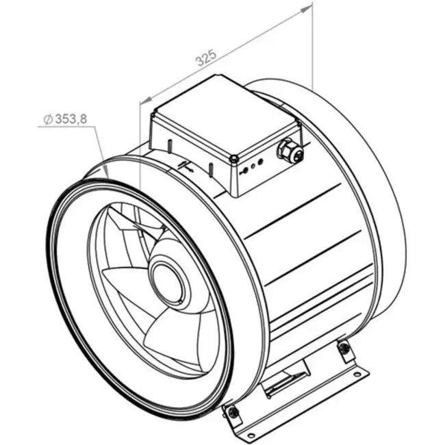 Ventilateur de gaines Ruck® ETAMASTER avec moteur EC 4790m³/h - Ø 355 mm + commande de potentiomètre 10 kO