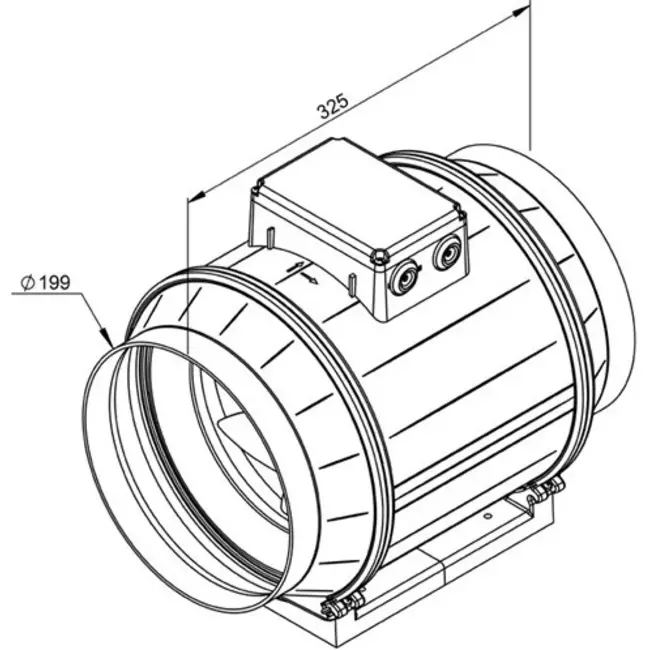 Ventilateur de gaines Ruck ETAMASTER avec moteur EC 1300m³/h - Ø 200 mm + potentiomètre de régulation 10 kO