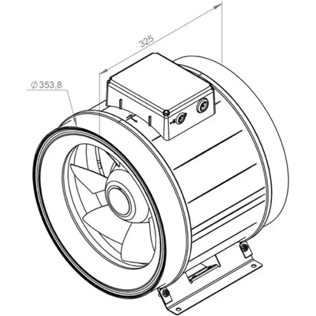Ventilateur de gaines Ruck ETAMASTER avec moteur EC 3320m³/h - Ø 355 mm + potentiomètre de régulation 10 kO