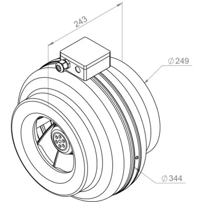 Ventilateur de gaines Ruck 1090m³/h - Ø 250 mm + régulateur électronique continu 1,0 A
