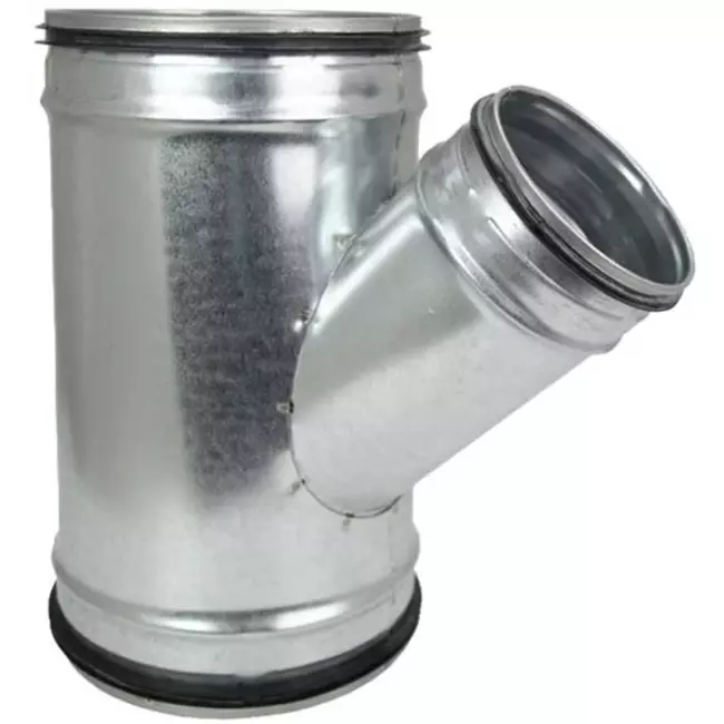 Té de Ø 80 mm - Ø 80 mm pour conduit rigide galvanisé (45°)