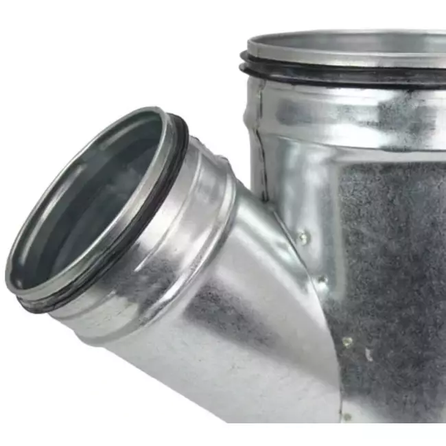 Té de Ø 80 mm - Ø 80 mm pour conduit rigide galvanisé (45°)