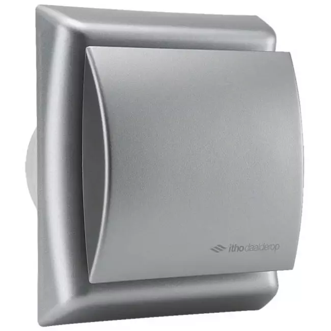 Vmc salle de bain Itho Daalderop Ø100 mm- argent mat avec minuterie BTVZ-N211 T
