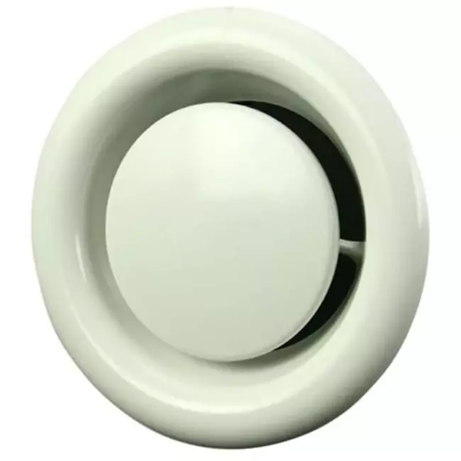 Bouche d'extraction métal Ø 200 mm RAL 9010 avec clips à ressorts - DVSC200