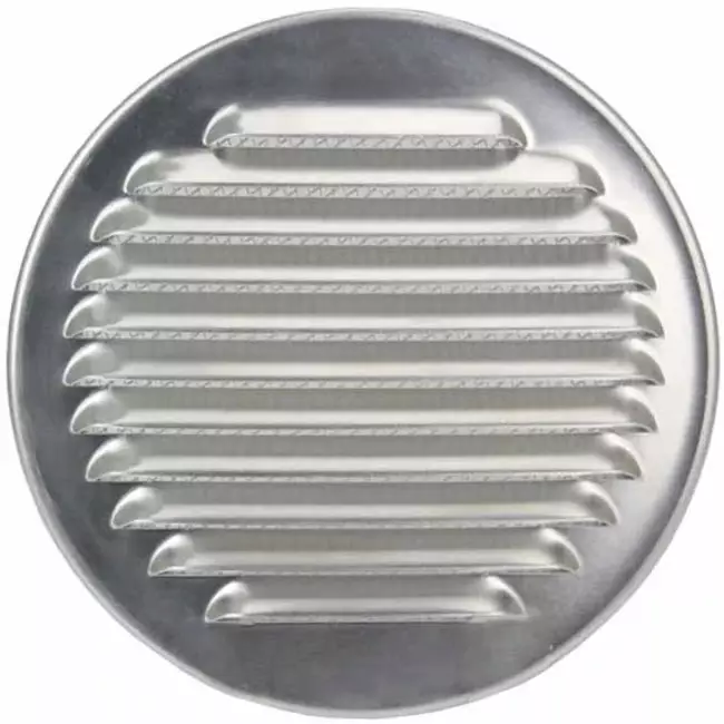 Grille de ventilation métal ronde avec douille de montage Ø 180 mm aluminium - DWRA180S