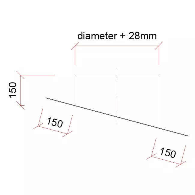 Plaque à coller Thermoduct en aluminium pour roof terminal de 150mm de diamètre - 24 degrés