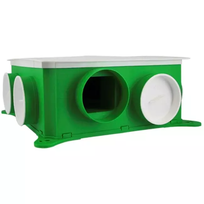 Pack DucoBox Silent Connect tout-en-un 400 m³/h + Émetteur RFT + 4 bouches VMC - prise de terre