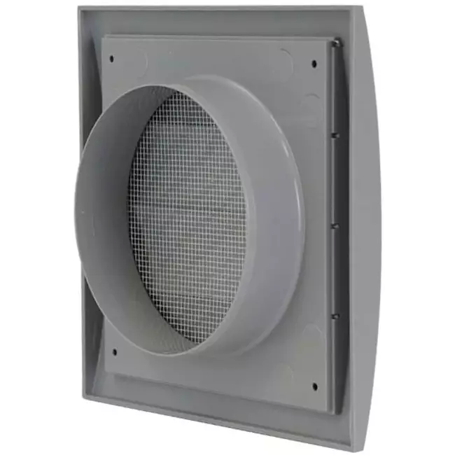 Grille de surpression à lamelles 190 x 190 mm diamètre : 125 gris - ND12ZP