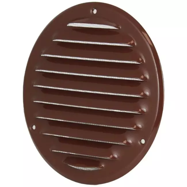 Grille de ventilation métal ronde Ø 125 mm marron - MR125B - RAL8016