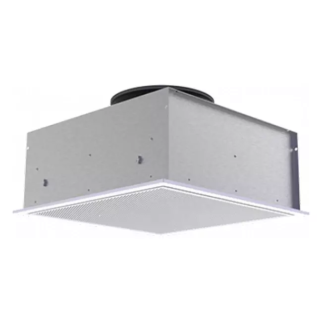 Perforierter Deckenauslass 594x594 für Abluft mit seitlichem Eintritt Ø315