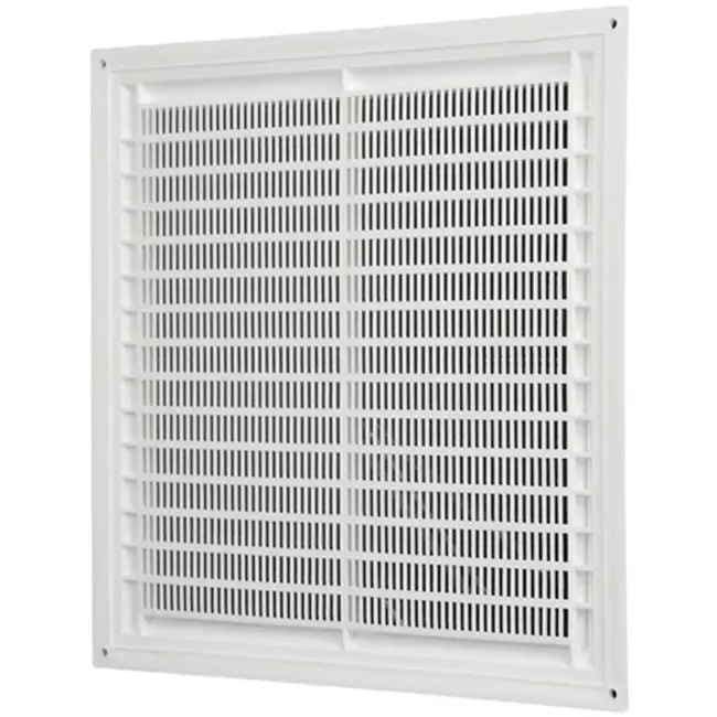 Grille de ventilation carrée grillagée 250 x 250 mm blanc - VR2525