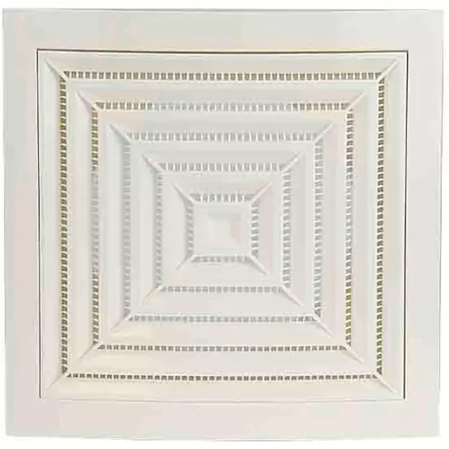 Grille de plafond carrée 190 x 190 mm diamètre : 125 blanc - ND12G