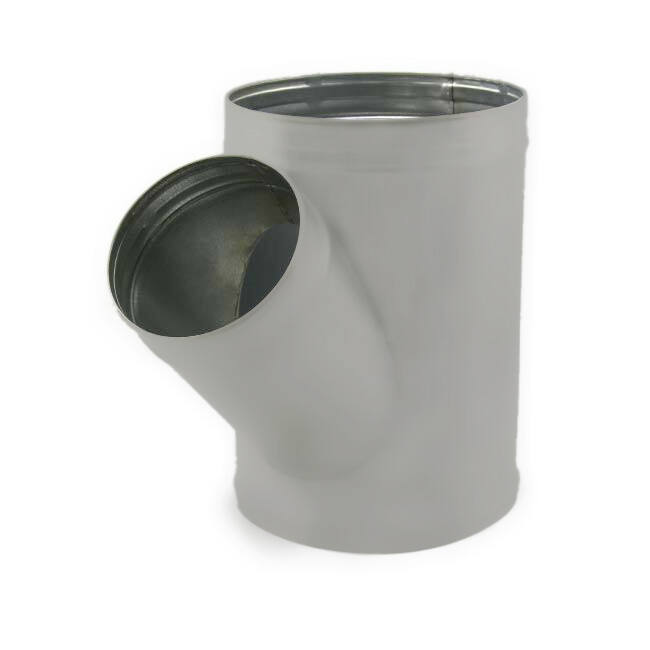 Té de Ø 315 mm - Ø 125 mm pour conduit rigide galvanisé (45°) - sur mesure RAL7035