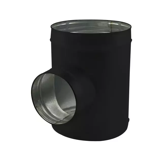 Té de Ø 180 mm - Ø 160 mm pour conduit rigide galvanisé (90°) - sur mesure RAL9005