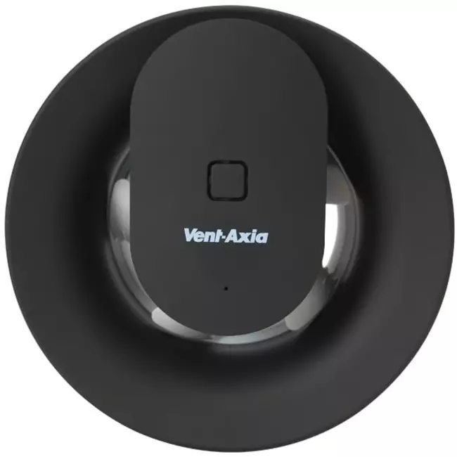 Ventilateur de salle de bains Svara avec minuterie, capteur d'humidité et de lumière, 100-125 mm (contrôlé par application) NOIR