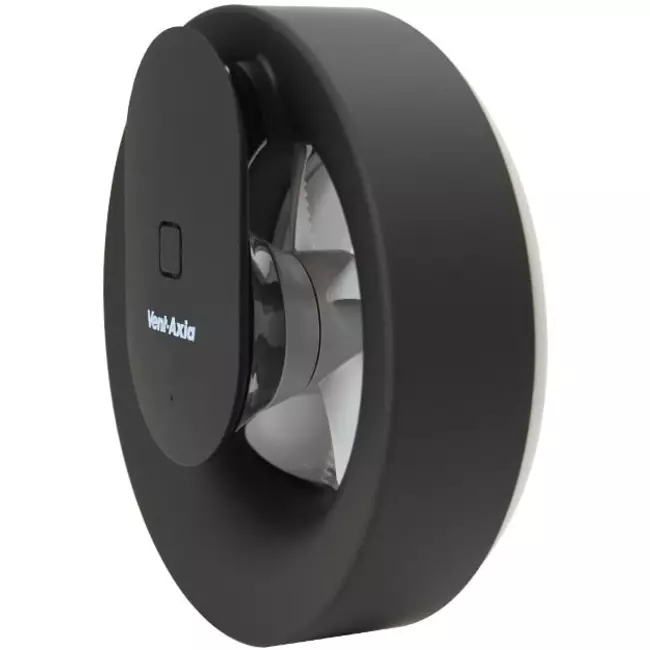 Ventilateur de salle de bains Svara avec minuterie, capteur d'humidité et de lumière, 100-125 mm (contrôlé par application) NOIR