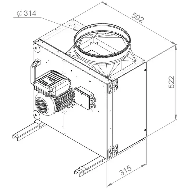 Ventilateur de caisson débit d'air extérieur du moteur - MPS 280 EC 30