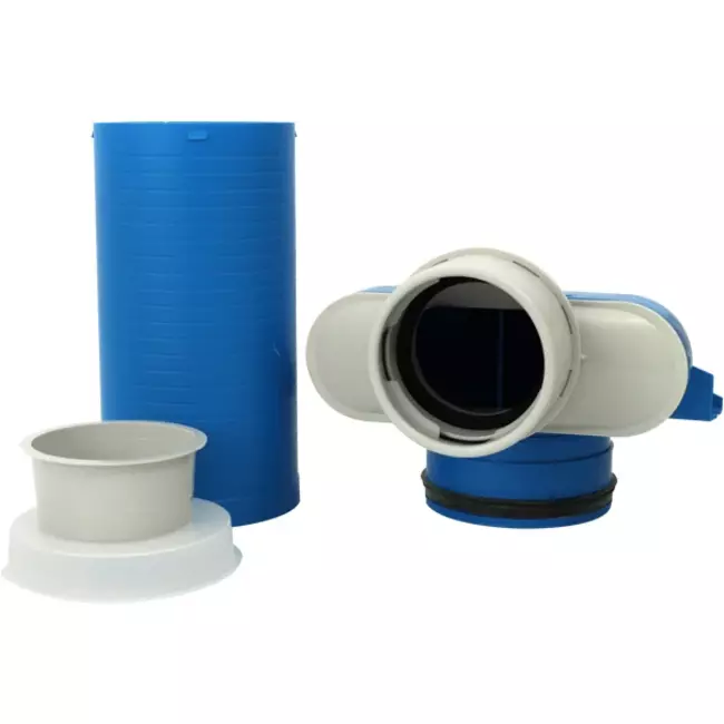 Collecteur de valve de ventilation Vent-Axia Uniflexplus 1x Ø90 mm avec manchon coulissant de 250mm et couvercle de mortier Ø125 mm