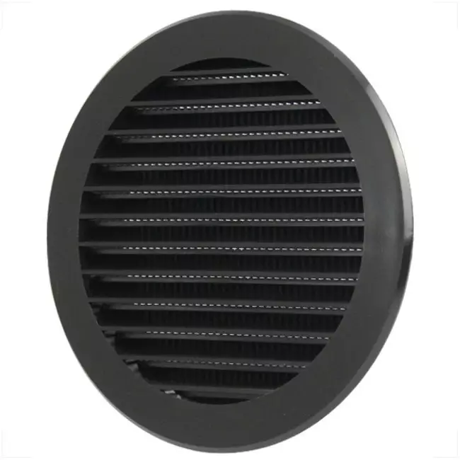 Grille à ailettes diamètre 125 mm noir - VR125M