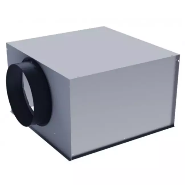 Diffuseur de plafond réglable et perforé pour soufflage 594x594 - raccordement latéral plénum isolé Ø 125 mm