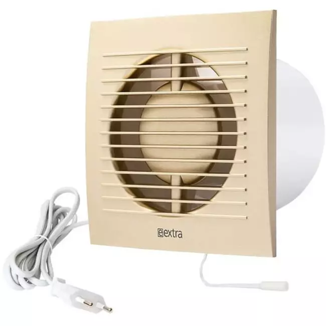 Vmc salle de bain Ø 125 mm Or avec fiche et cordon de tirage - EE125WPG
