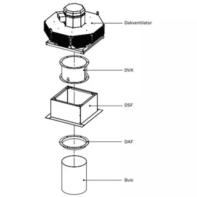 Ventilateur de toit métal horizontal - DHL 450 EC RK 01