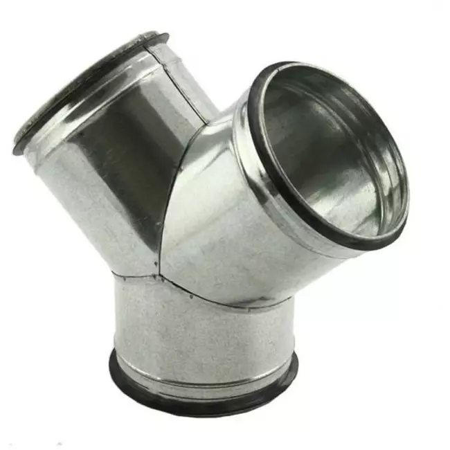 Pièce en Y 45° Ø 80 mm - 80 mm pour conduit rigide galvanisé
