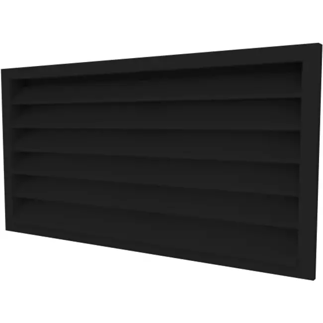 Grille murale extérieure 600x500 en acier avec ailettes fixes - couleur mixte RAL 9005