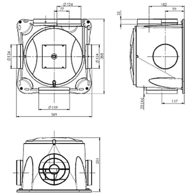 Kit Zehnder ComfoFan Silent Limited 300 m³/h + commande RFT + 4 vannes - fiche avec mise à la terre