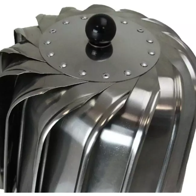 Tourelle de ventilation alimentée par le vent Cowl Oblong 150 mm en acier inoxydable avec solin de toit incluse - 325m3/h