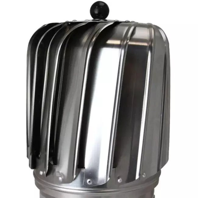 Tourelle de ventilation alimentée par le vent Cowl Oblong 150 mm en acier inoxydable avec solin de toit incluse - 325m3/h