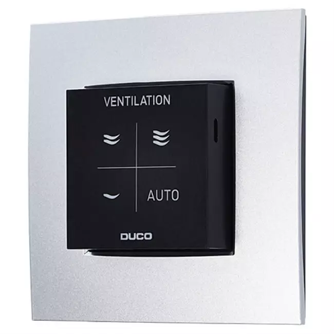 Duco CO2 room sensor with control RF/Wired black (sonde d'ambiance CO2 avec contrôle RF/câble)
