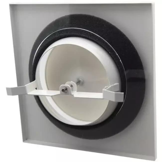 Bouche d'extraction en métal carrée Ø 125 mm blanche avec clips - DVSQ125