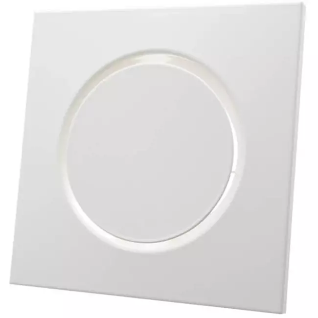 Bouche d'alimentation en métal carrée Ø 100 mm blanche avec clips - DVSQ-P100